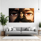 Anime intense eyes canvas wall art with dramatic character portrait