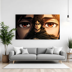 Anime intense eyes canvas wall art with dramatic character portrait