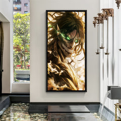 Black floater frame Attack on Titan canvas wall painting for modern decor
