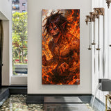 Frameless Eren Titan form Attack on Titan anime canvas wall art for modern wall decor