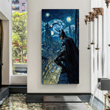 Batman City Watch canvas painting with Gotham superhero artwork in canvas wrapped frame