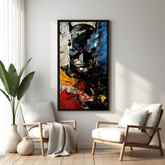 Batman Color Blast superhero canvas artwork in premium black floater frame