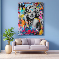 Beautiful woman altered modern art canvas print showing elegant facial features and creative brushwork for stylish interiors.