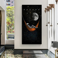 Beyond Reality Escape space canvas wall art in premium wrapped frame featuring stunning galaxy and cosmic scenery