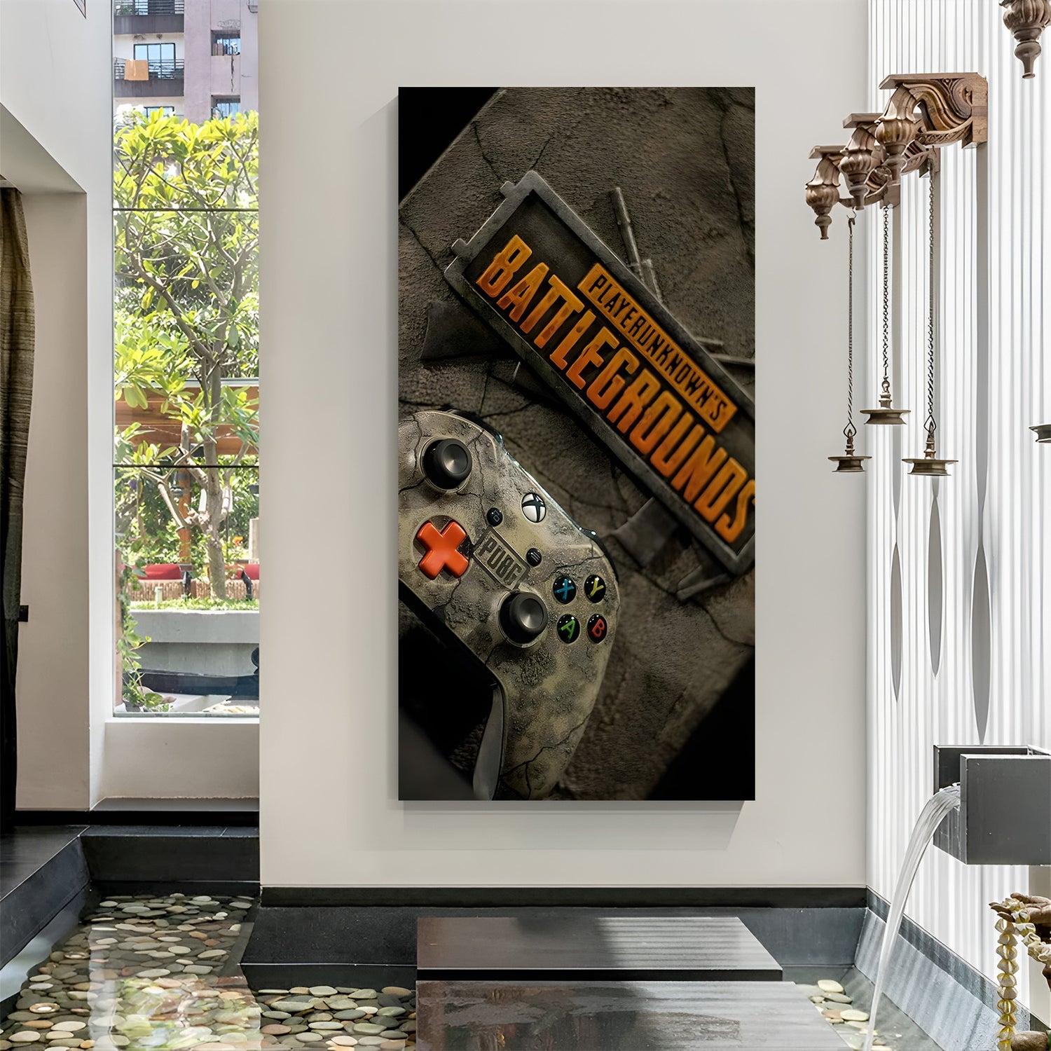BGMI Victory Zone canvas wall art featuring gaming controller and BGMI-inspired gaming design in premium canvas wrapped frame