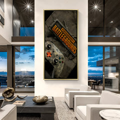 BGMI Victory Zone artwork in luxury golden floater frame featuring premium gamer-themed wall decor