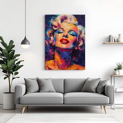 Modern abstract art of a beautiful woman with blonde hair on canvas wall decor