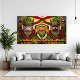 Lord Jagannath adorned with vibrant floral decorations in premium canvas wrapped frame