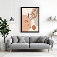 Black frame wall art featuring soft pastel forms and minimalist boho abstract expression