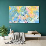 Large abstract wall art with bold paint-like strokes on white canvas