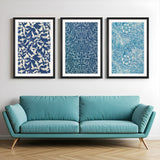 Set of 3 bold floral canvas wall art prints with heavy, dramatic flower designs in rich colors – perfect for statement decor and elegant interiors