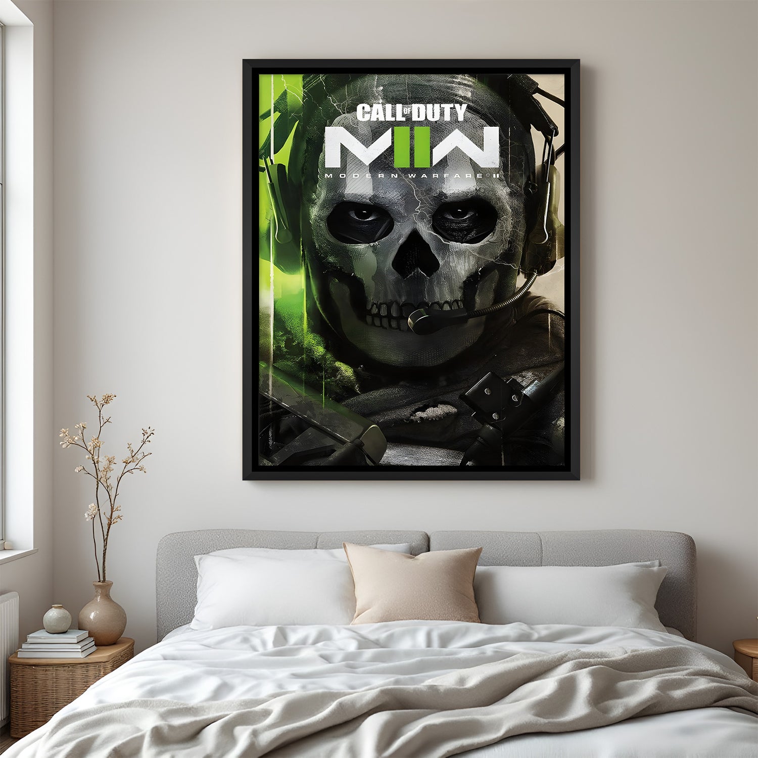 Call of Duty Frontline Valor wall painting in black floater frame with tactical military gaming artwork