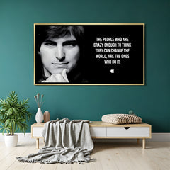 Motivational quote artwork in golden floater frame luxury office wall painting decor