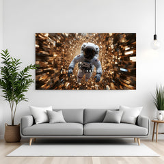 Chase the Impossible space motivation canvas wall art in premium canvas wrapped frame with cosmic galaxy inspirational design