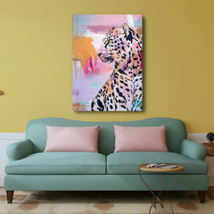 Cheetah painted in bold style symbolizing speed and focus, perfect canvas wall art for modern and goal-driven interiors