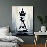 Modern canvas print of a chess king in painted style, representing power and leadership through bold brushwork and rich contrast—ideal for stylish interiors
