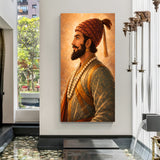 Chhatrapati Shivaji Maharaj side pose canvas wall art in premium canvas wrapped frame with royal profile portrait