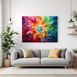 Colorful petals canvas wall art with vibrant floral abstract design, perfect for bright and stylish modern interiors
