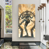 Lord Nataraja sacred canvas artwork depicting the cosmic dance of Shiva in premium canvas wrapped frame