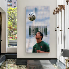 Cristiano Ronaldo discipline football motivation canvas wall art modern sports decor