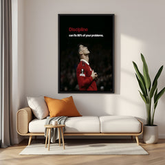 Ronaldo discipline football wall art in black floater frame premium sports canvas decor