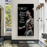 Cristiano Ronaldo football motivation canvas wall art with don’t stop until done quote sports decor