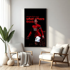 Ronaldo motivational football wall art in black floater frame premium sports canvas decor