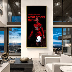 Cristiano Ronaldo inspirational football artwork in golden floater frame luxury sports wall painting decor