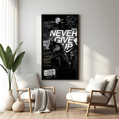 Ronaldo motivational football wall art in black floater frame premium sports canvas decor