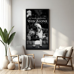 Ronaldo motivational football wall art in black floater frame premium sports canvas decor