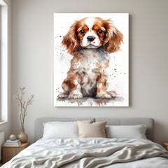 Adorable dog canvas wall art featuring a cute puppy for cheerful home interiors and kids' room decoration