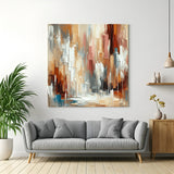 Distorted effect colorful abstract canvas art – vibrant painted style wall decor with dynamic brush strokes for modern interiors