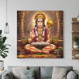 Divine Lord Hanuman canvas painting representing sacred strength, protection, and spiritual growth for vastu-based home or office decor