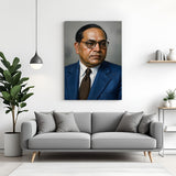 Dr B R Ambedkar blue coat portrait canvas wall art in premium canvas wrapped frame with inspirational design