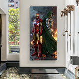 Canvas artwork showing Dr. Doom and Iron Man clashing in an explosive scene – a must-have for Marvel lovers.
