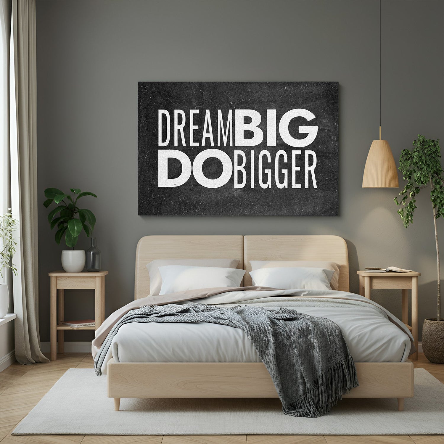 Dream Big Do Bigger Motivational Canvas Wall Art for Home and Office Decor