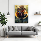 Elden Ring Crown of the Tarnished canvas wall art featuring epic dark fantasy warrior artwork in premium canvas wrapped frame