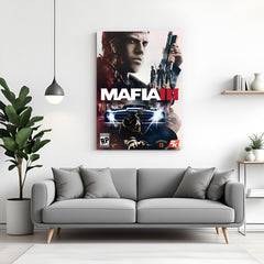 Empire of Shadows canvas wall art inspired by Mafia featuring cinematic crime drama gaming artwork in premium canvas wrapped frame