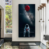 Endless Resolve Till the End space motivation canvas wall art in premium wrapped frame with inspiring galaxy scenery