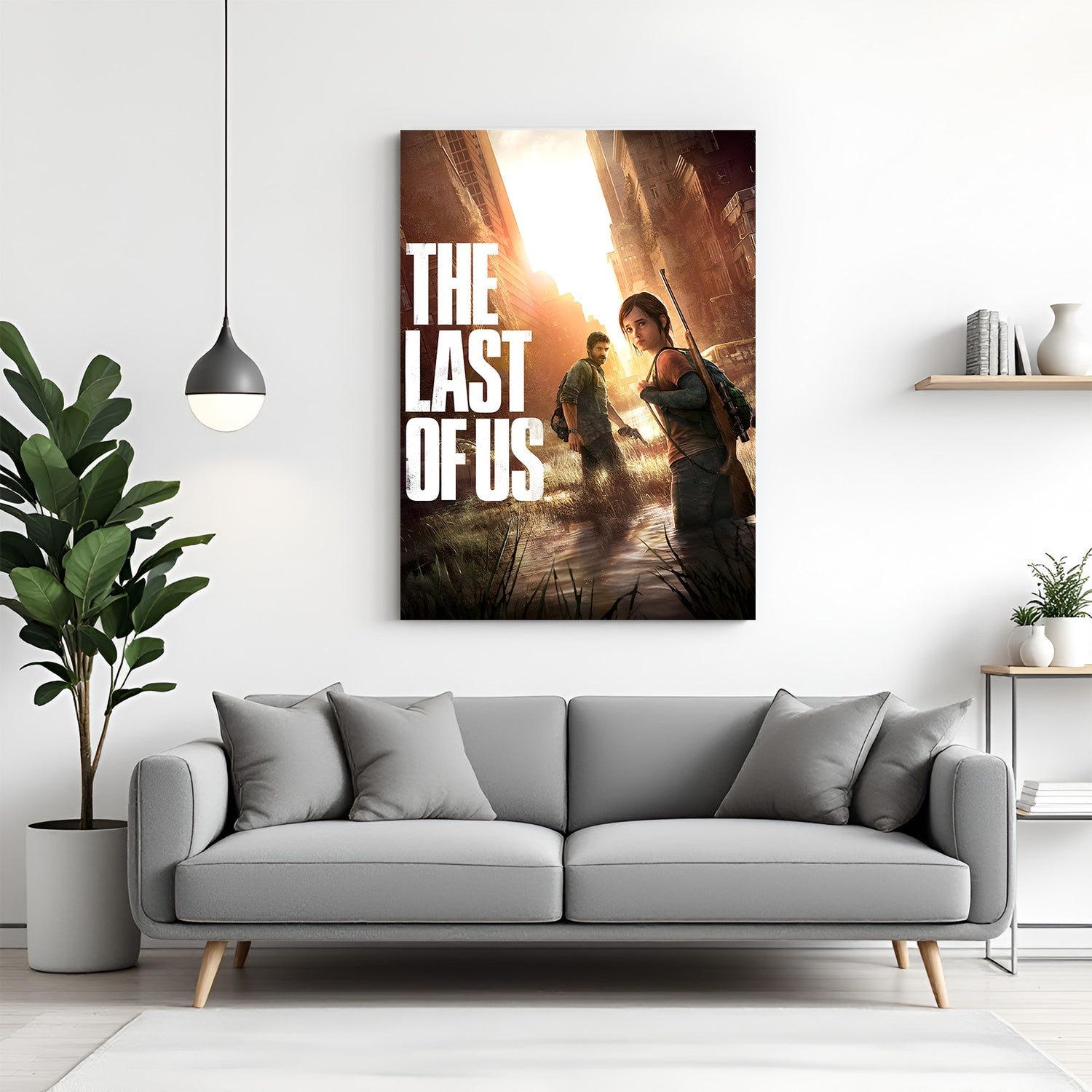 Endure the Darkness canvas wall art inspired by The Last of Us featuring cinematic post-apocalyptic gaming artwork in premium canvas wrapped frame