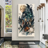 Eternal Crystal Requiem canvas wall art featuring epic Final Fantasy inspired fantasy gaming artwork in premium canvas wrapped frame