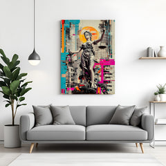 Eternal Form Contemporary Sculpture canvas print featuring a modern statue artwork in premium canvas wrapped frame