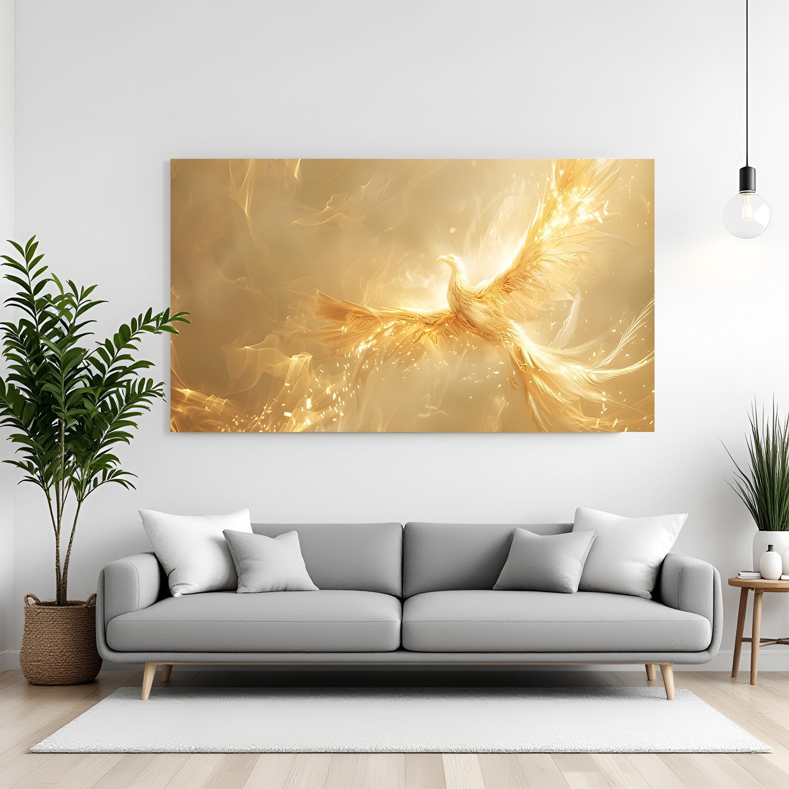 Golden Phoenix Canvas Wall Art | Luxury Panorama Decor – CIPHER SPACES