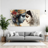 Radha Krishna sacred canvas artwork inspired by the divine beauty of Vrindavan in premium canvas wrapped frame