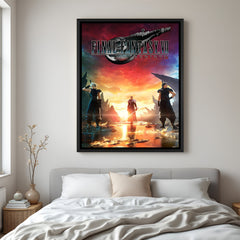 Final Fantasy Echoes of Eternity wall painting in black floater frame with cinematic fantasy RPG artwork