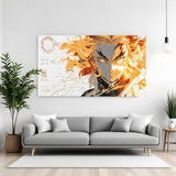 Rengoku anime face canvas wall art in premium canvas wrapped frame with fiery flame-inspired design