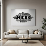 Focus typography motivation canvas wall art with inspirational words modern office decor