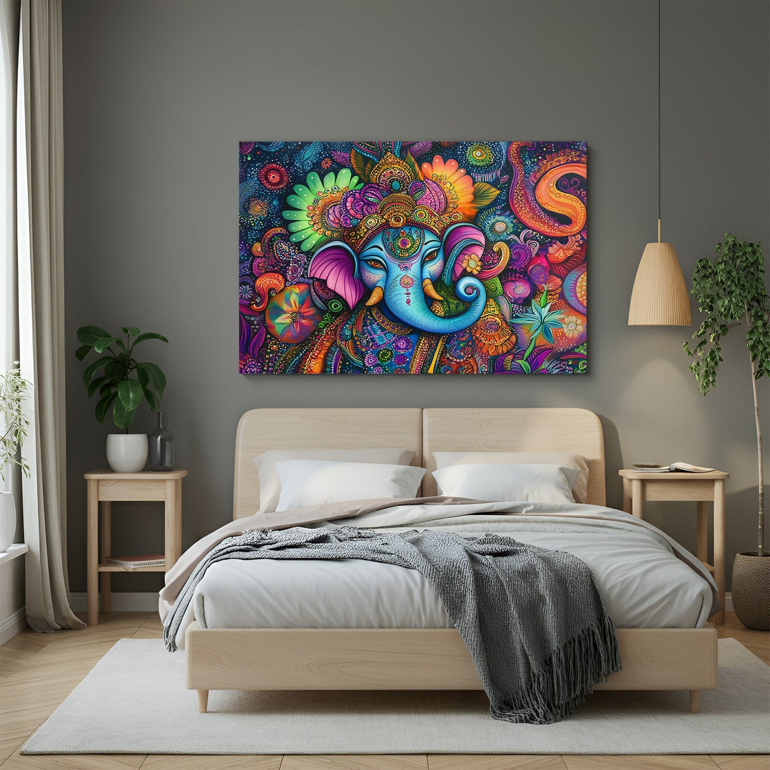 Ganesh ji vastu canvas wall art creative painting for inner peace and positive energy with traditional symbolism and vastu alignment for home and office