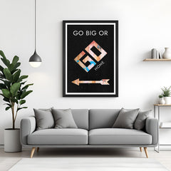 Black frame motivational canvas wall art for gym and workspace decor