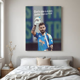 Inspirational canvas artwork with “God’s plan is always better than our plan” text – perfect spiritual wall decor for modern homes and meditation spaces.